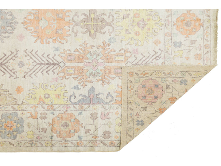 Modern Oushak Wool Rug 10 X 13