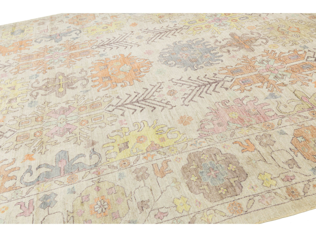 Modern Oushak Wool Rug 10 X 13