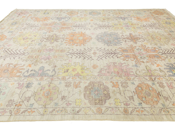 Modern Oushak Wool Rug 10 X 13