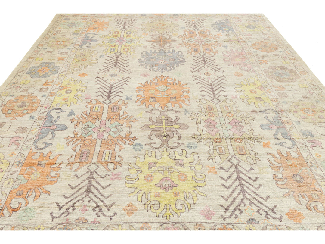 Modern Oushak Wool Rug 10 X 13