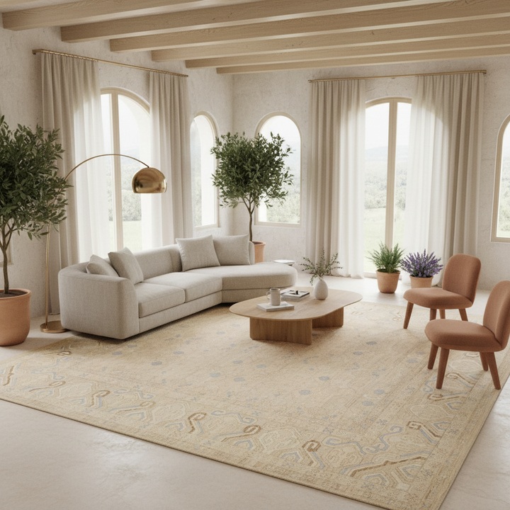 Modern Khotan Wool Rug 17 X 21