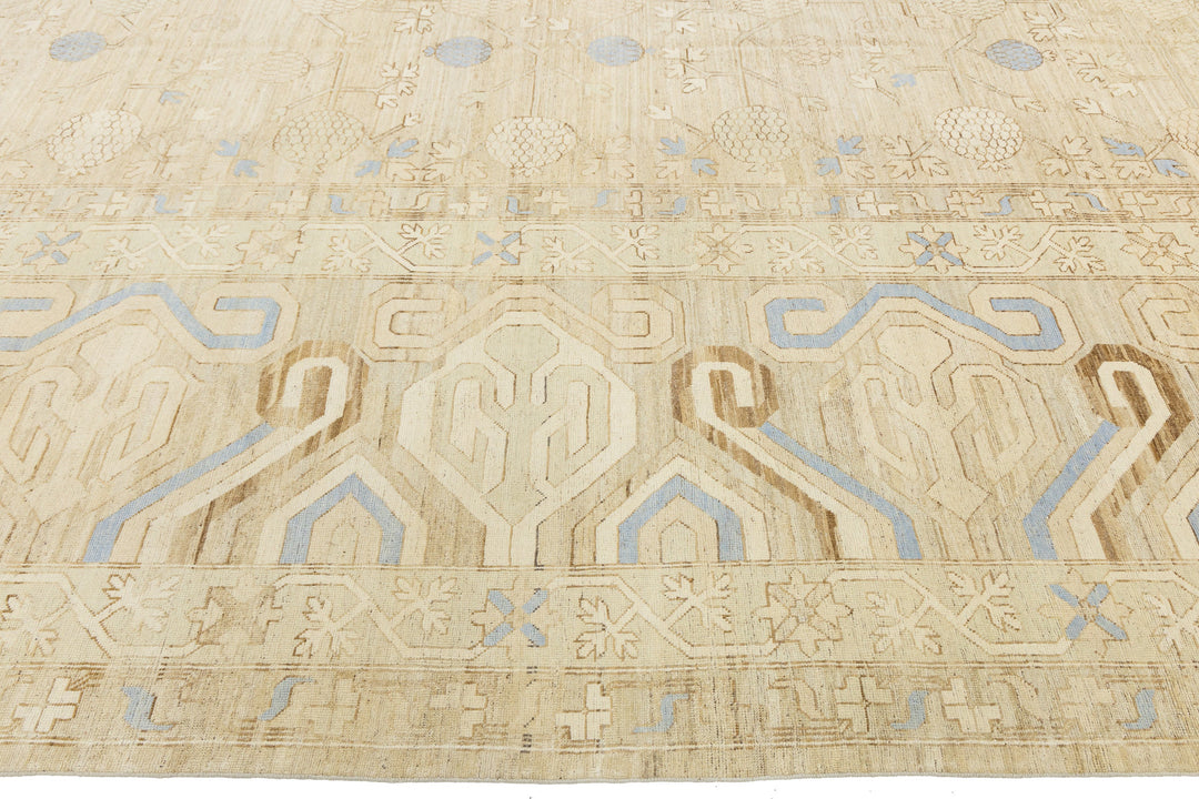 Modern Khotan Wool Rug 17 X 21