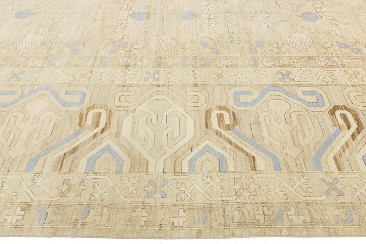 Modern Khotan Wool Rug 17 X 21
