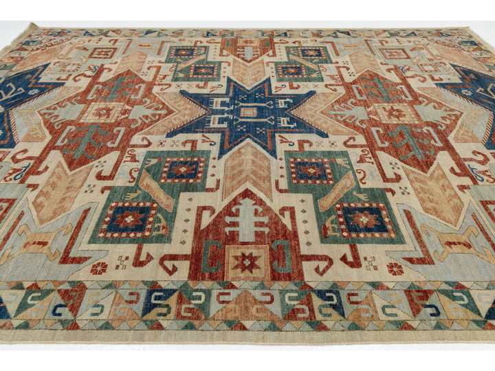 Modern Kazak Wool Rug 10 X 14