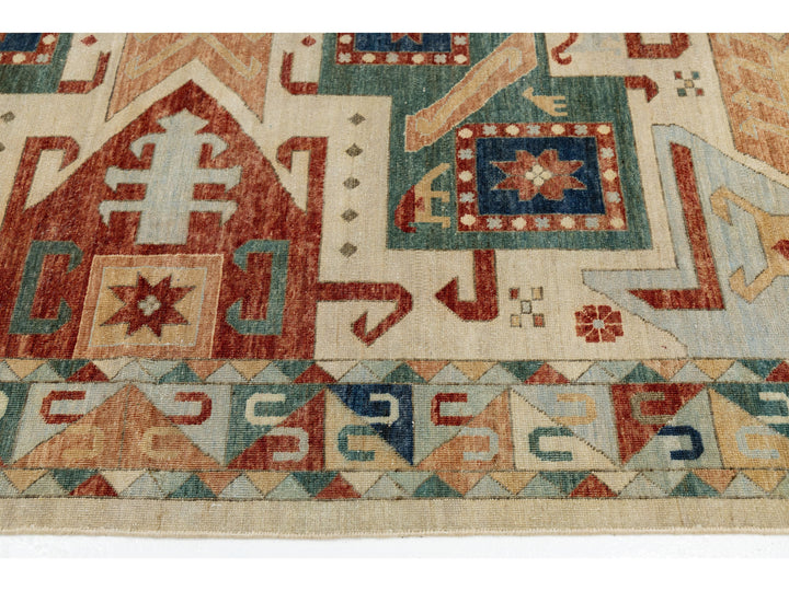Modern Kazak Wool Rug 10 X 14