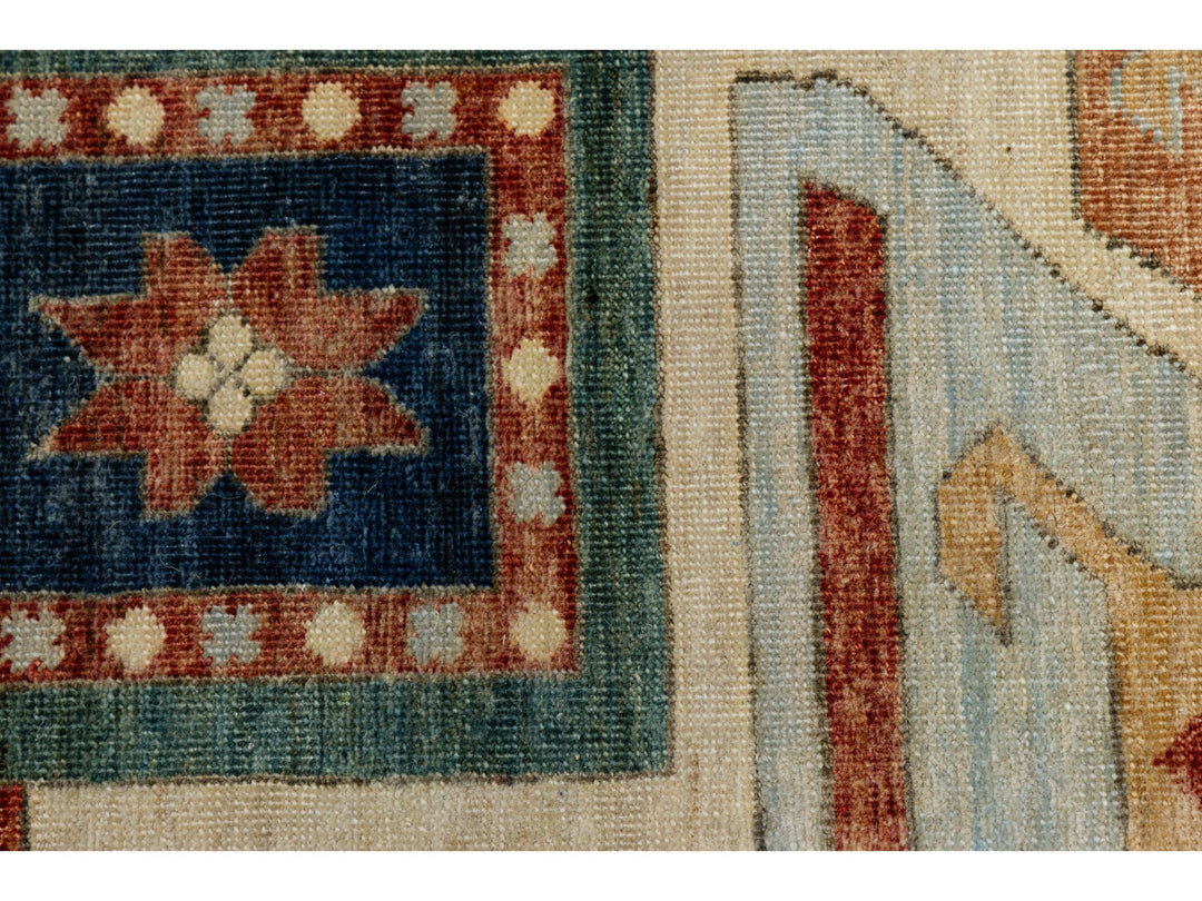 Modern Kazak Wool Rug 10 X 14