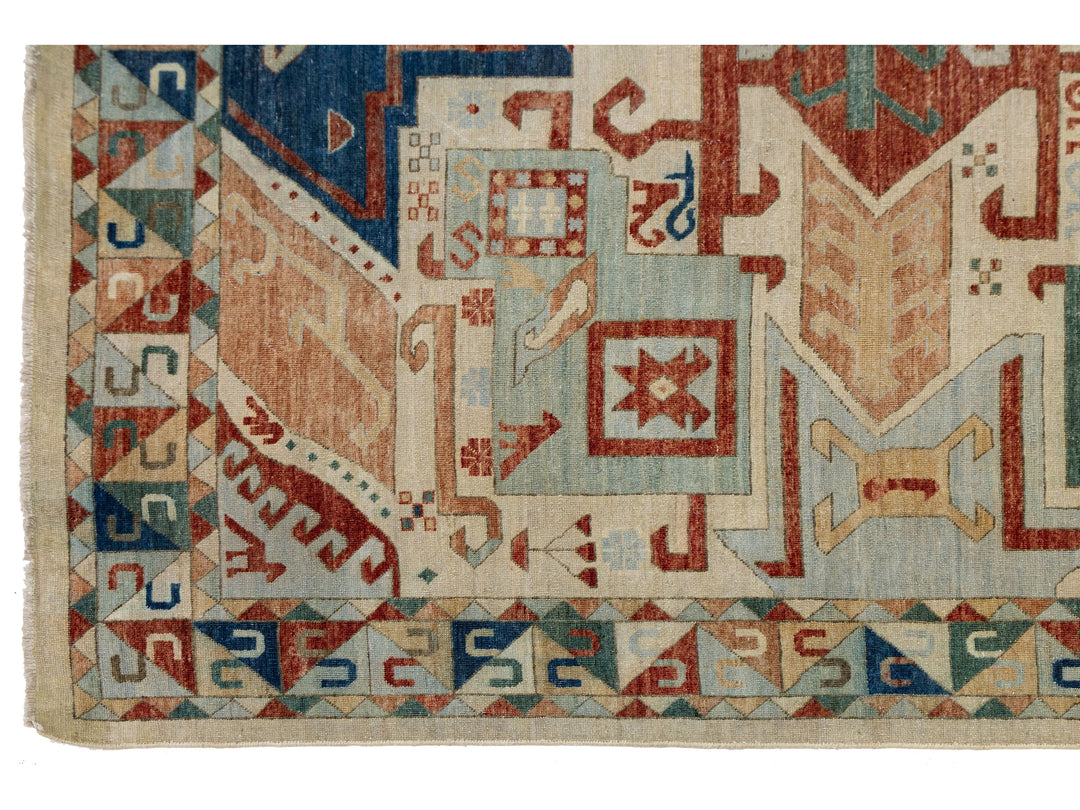Modern Kazak Wool Rug 10 X 14
