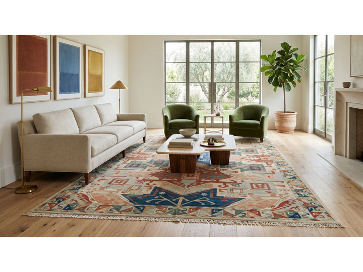 Modern Kazak Wool Rug 10 X 14