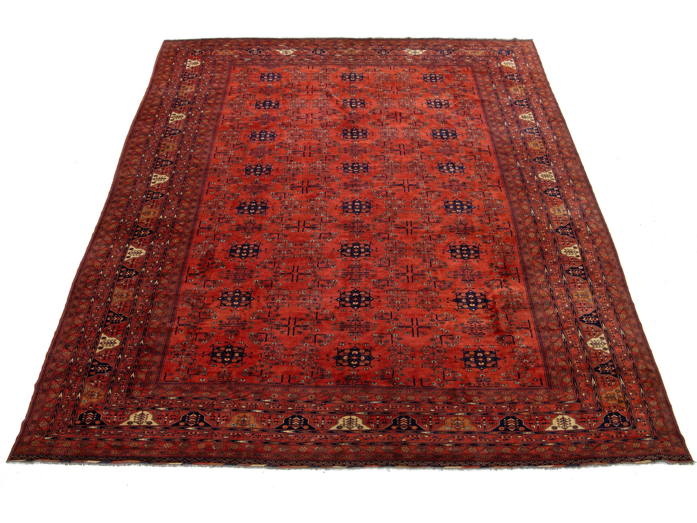 Vintage Afghan Wool Rug 13 X 19