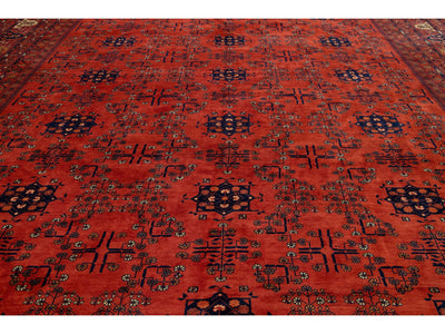 Vintage Afghan Wool Rug 13 X 19