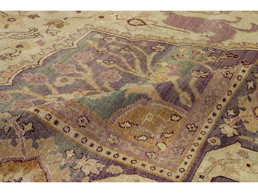 Antique Agra Wool Rug 10 X 21