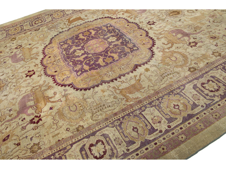 Antique Agra Wool Rug 10 X 21