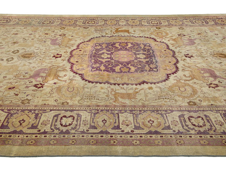 Antique Agra Wool Rug 10 X 21