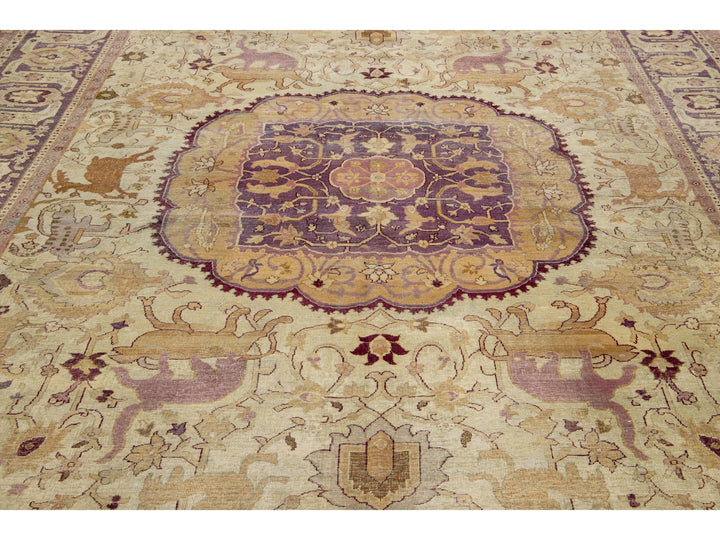 Antique Agra Wool Rug 10 X 21