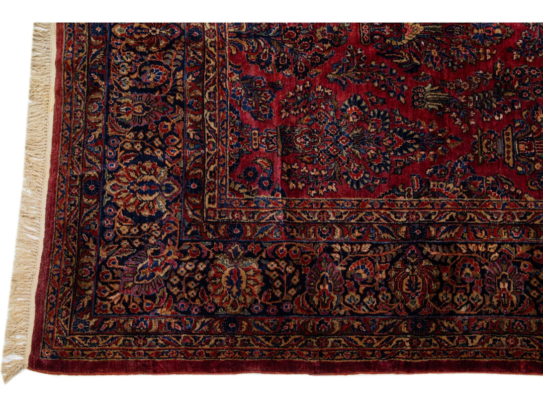 Antique Sarouk Wool Rug 11 X 20