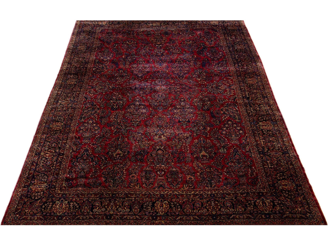 Antique Sarouk Wool Rug 11 X 20