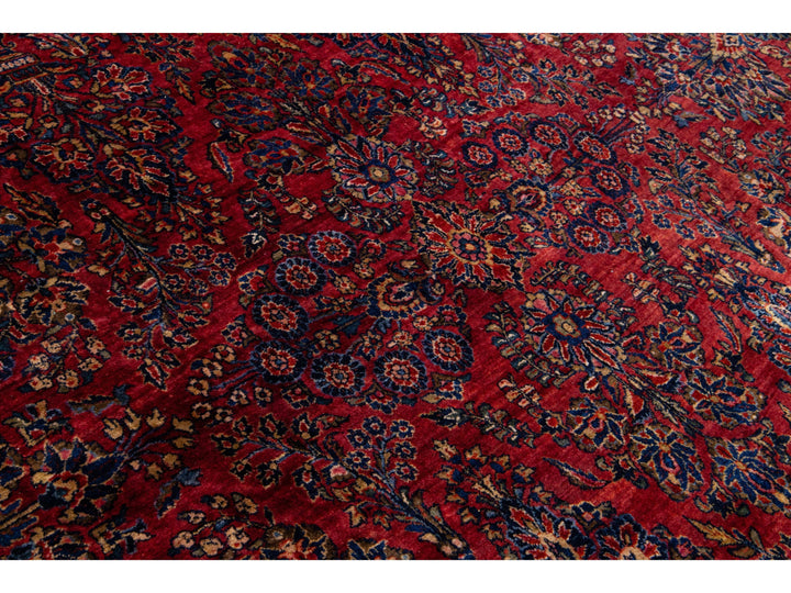 Antique Sarouk Wool Rug 11 X 20