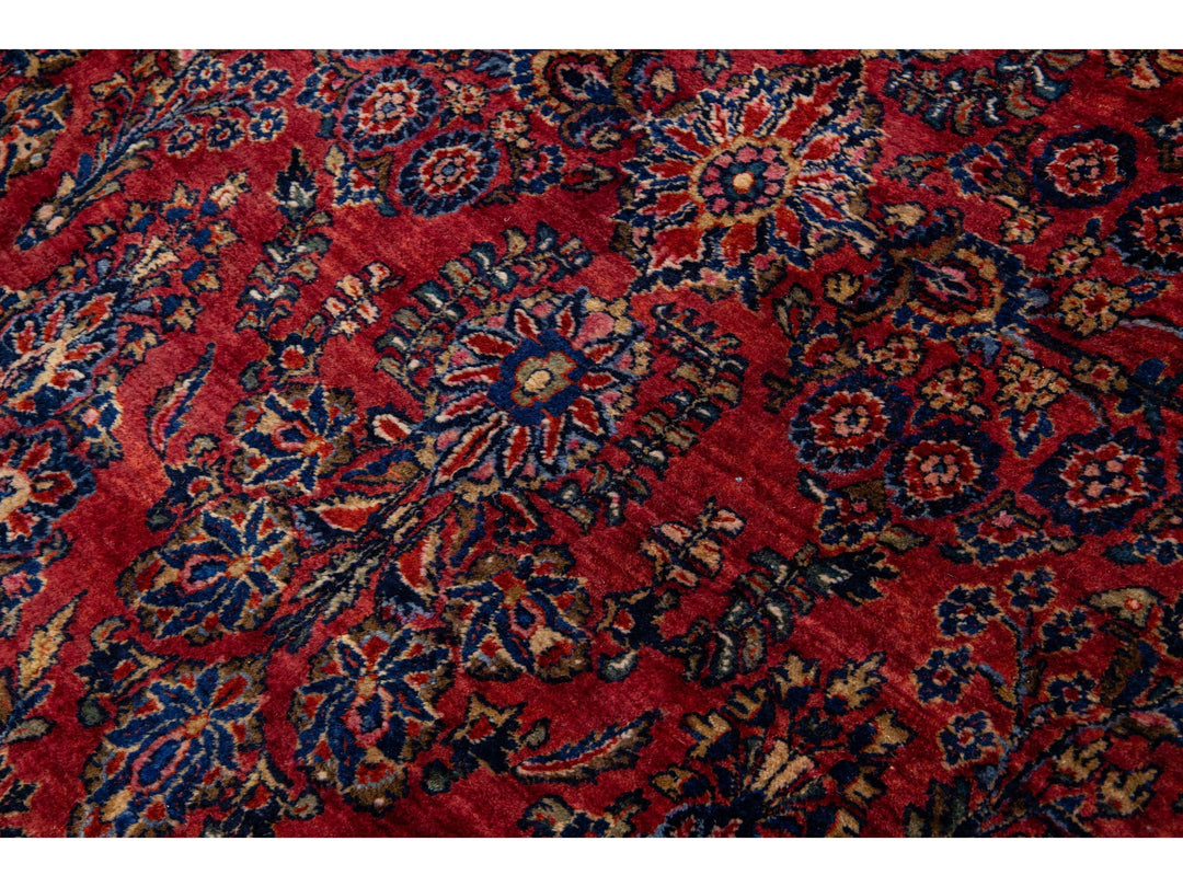 Antique Sarouk Wool Rug 11 X 20