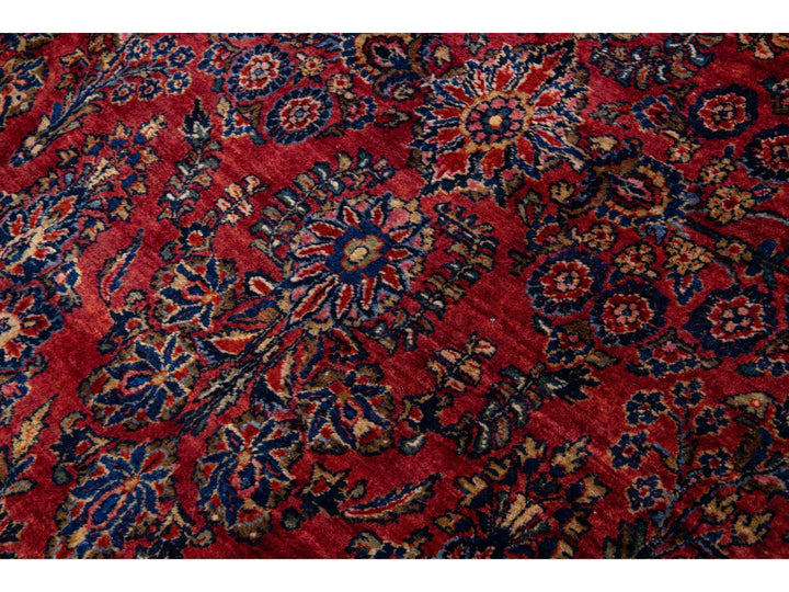Antique Sarouk Wool Rug 11 X 20