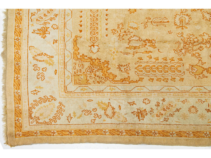 Antique Turkish Oushak Wool Rug 9 X 13