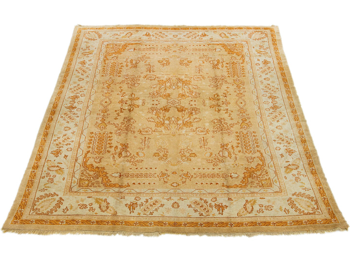 Antique Turkish Oushak Wool Rug 9 X 13