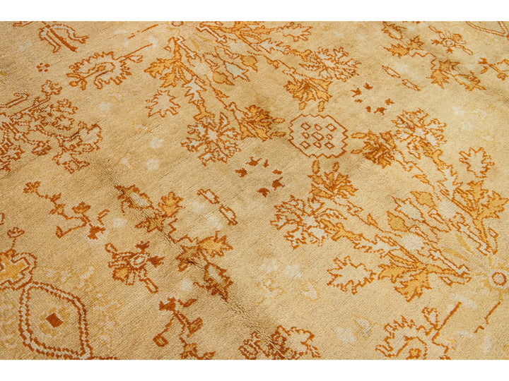 Antique Turkish Oushak Wool Rug 9 X 13