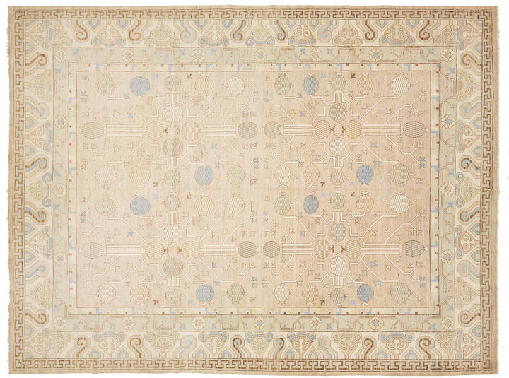 Modern Khotan Wool Rug 14 X 18