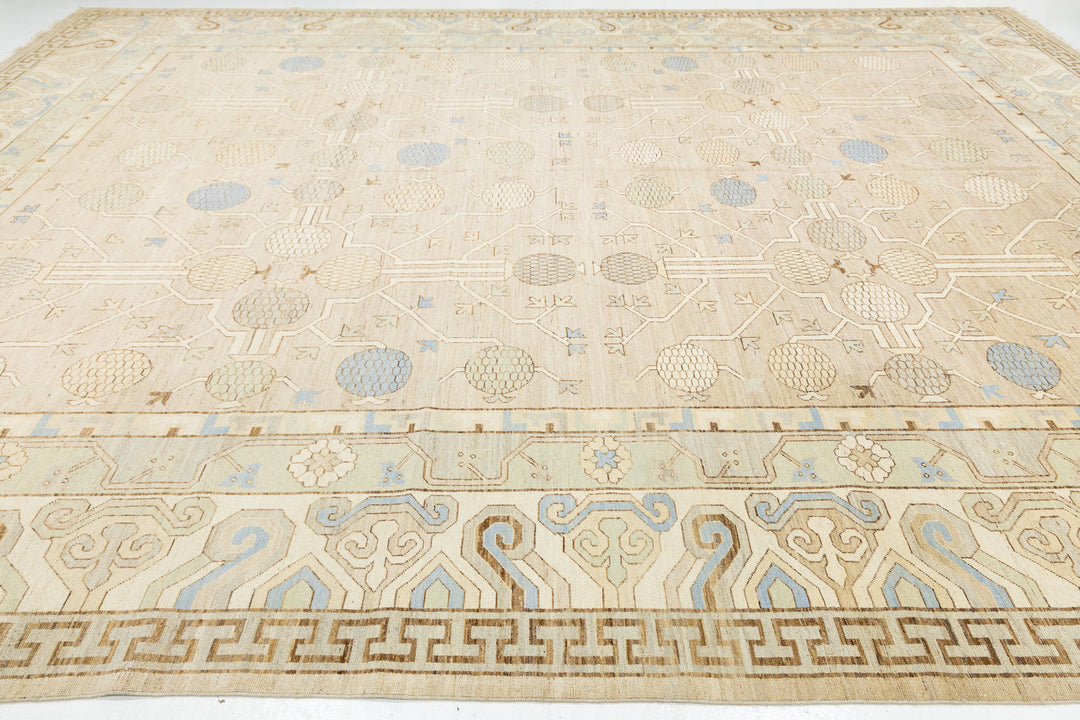 Modern Khotan Wool Rug 14 X 18