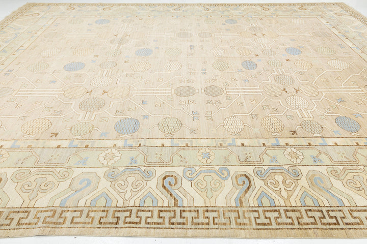 Modern Khotan Wool Rug 14 X 18