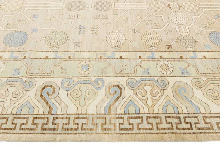 Modern Khotan Wool Rug 14 X 18