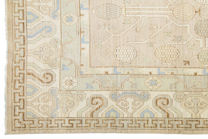 Modern Khotan Wool Rug 14 X 18
