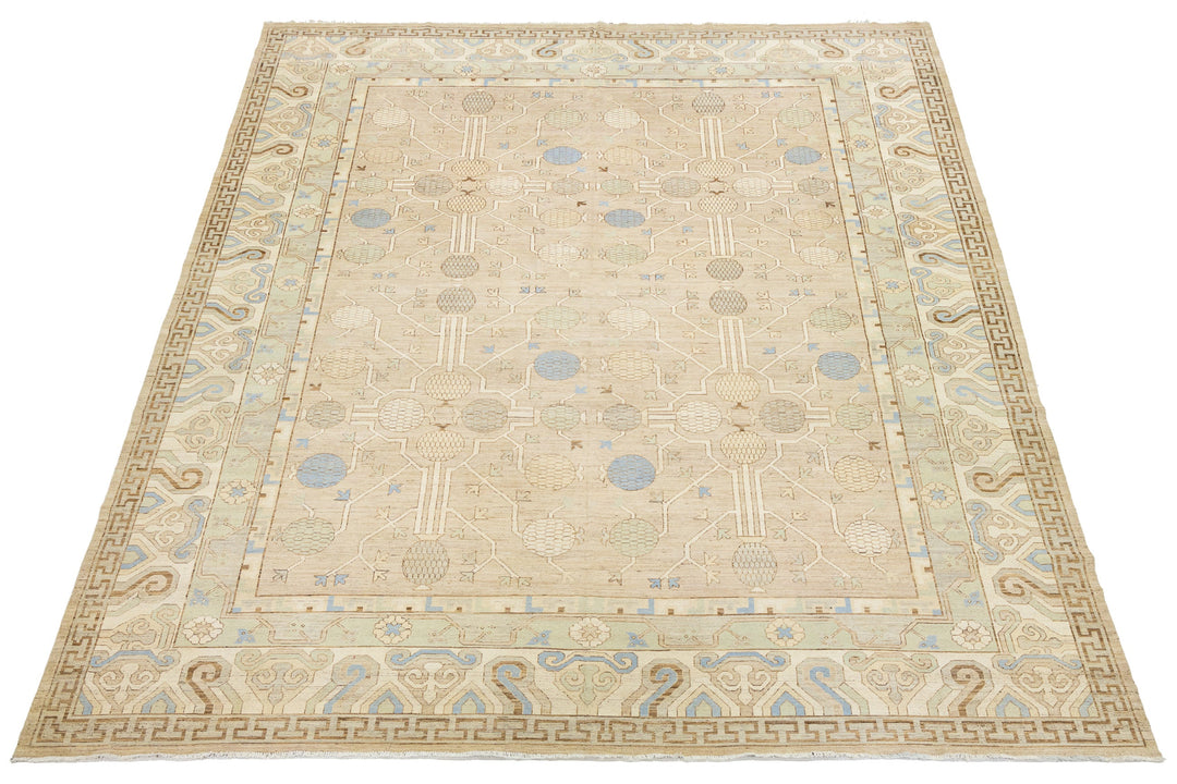Modern Khotan Wool Rug 14 X 18