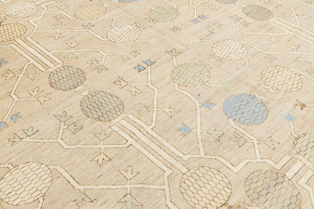 Modern Khotan Wool Rug 14 X 18