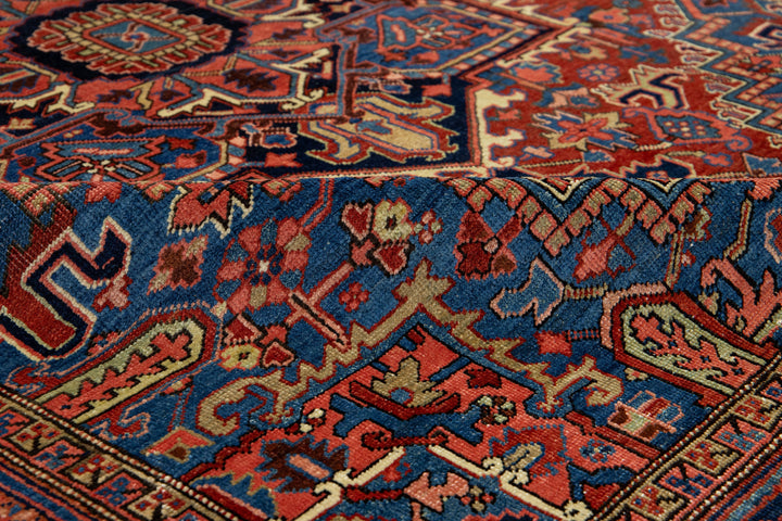 Antique Heriz Wool Rug 7 X 9