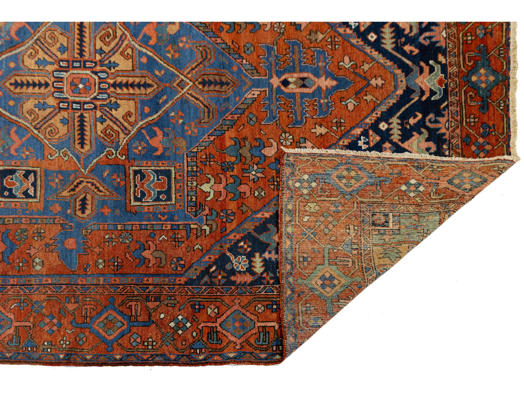 Antique Serapi Wool Rug 9 X 13