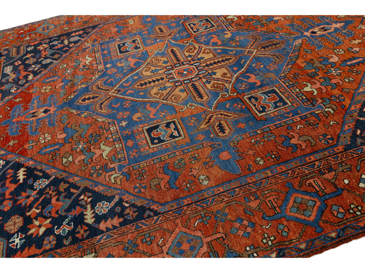 Antique Serapi Wool Rug 9 X 13