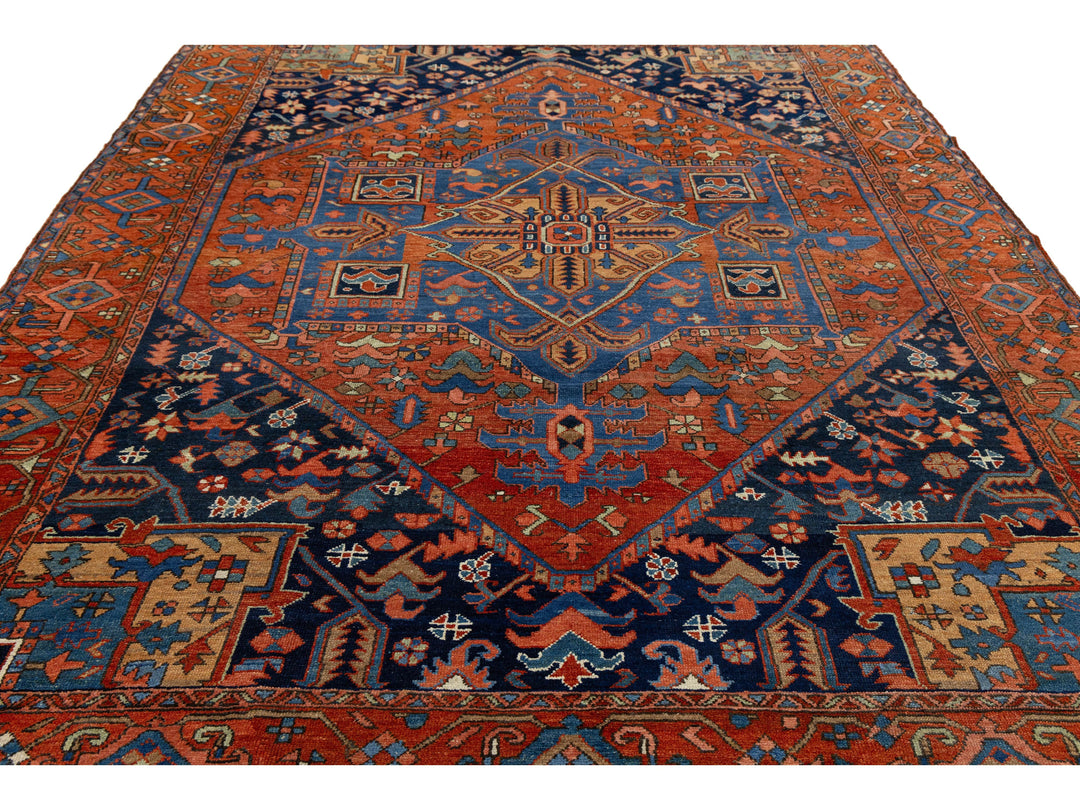 Antique Serapi Wool Rug 9 X 13