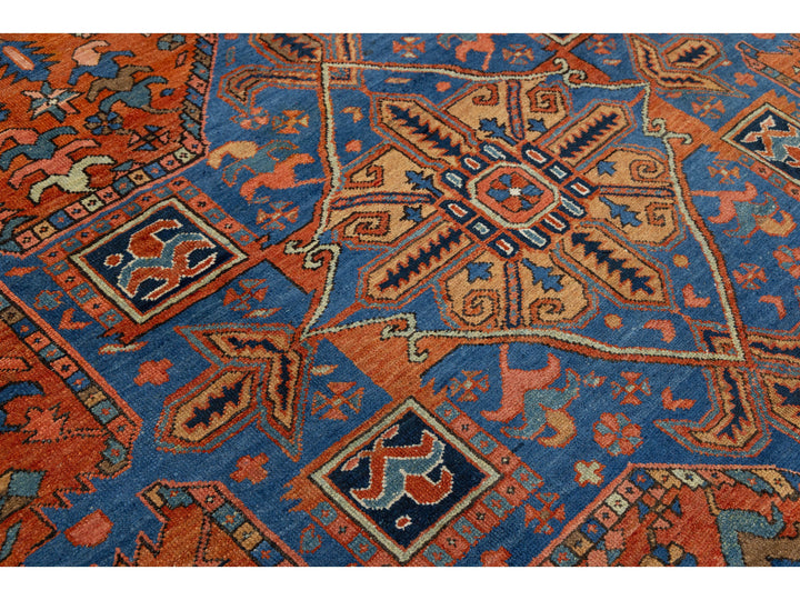 Antique Serapi Wool Rug 9 X 13