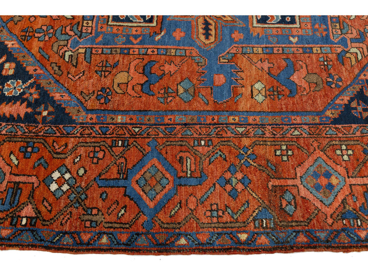 Antique Serapi Wool Rug 9 X 13