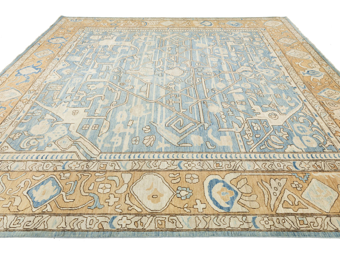 Modern Oushak Wool Rug 12 X 12