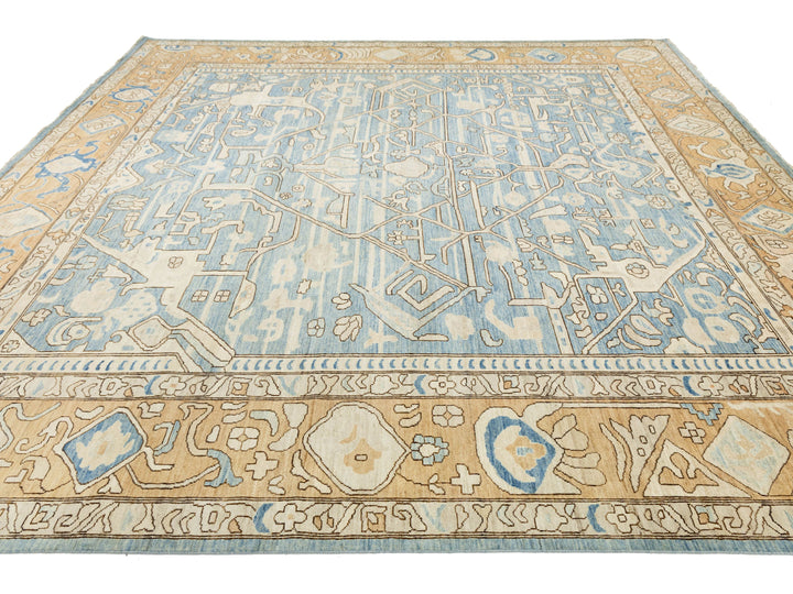 Modern Oushak Wool Rug 12 X 12