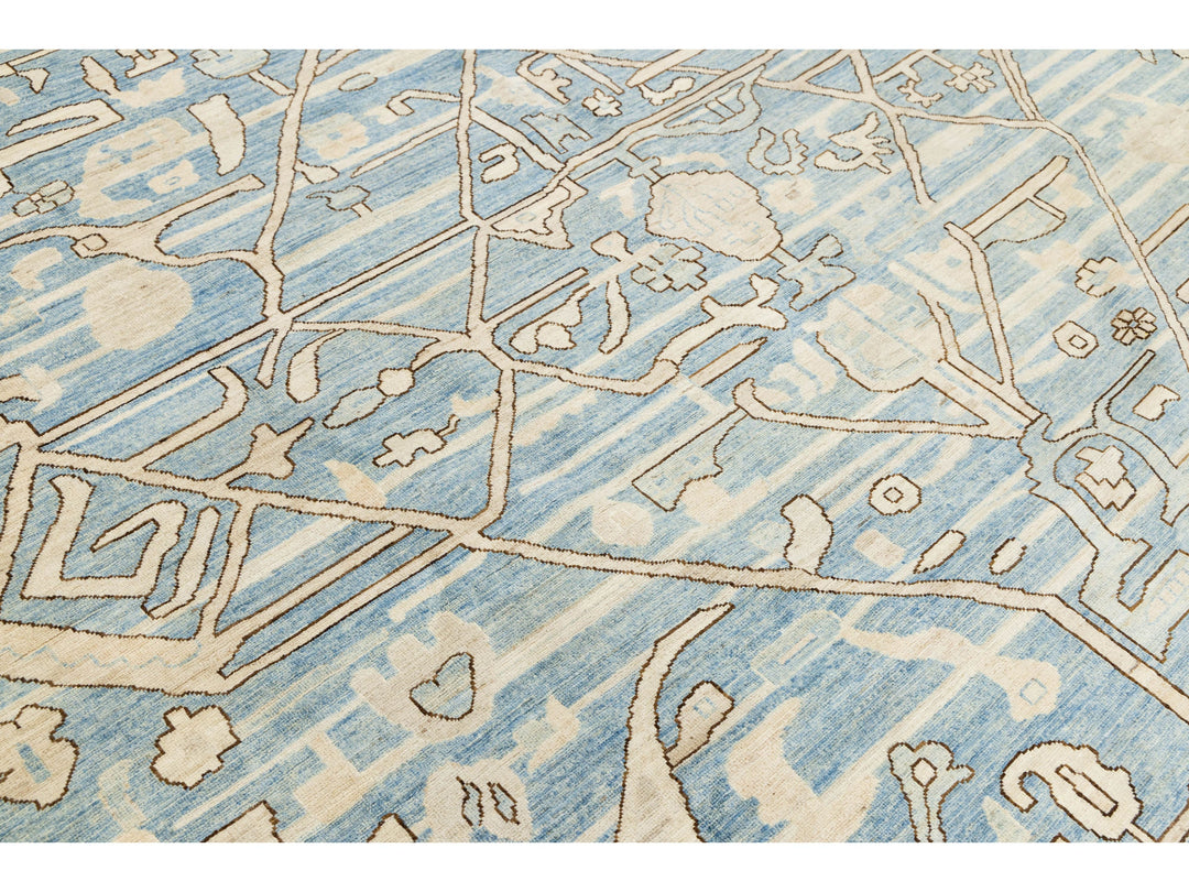 Modern Oushak Wool Rug 12 X 12