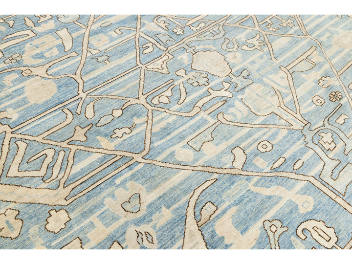 Modern Oushak Wool Rug 12 X 12