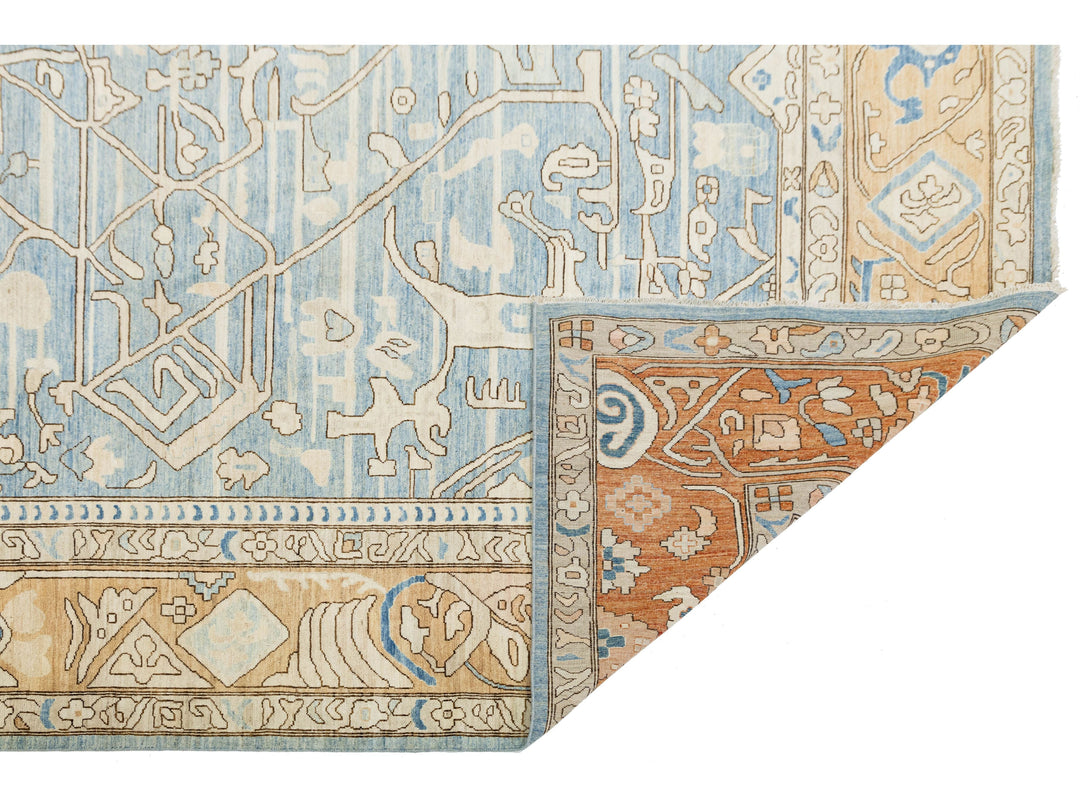 Modern Oushak Wool Rug 12 X 12