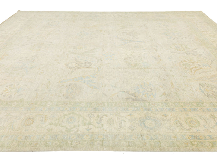 Modern Oushak Wool Rug 12 X 15