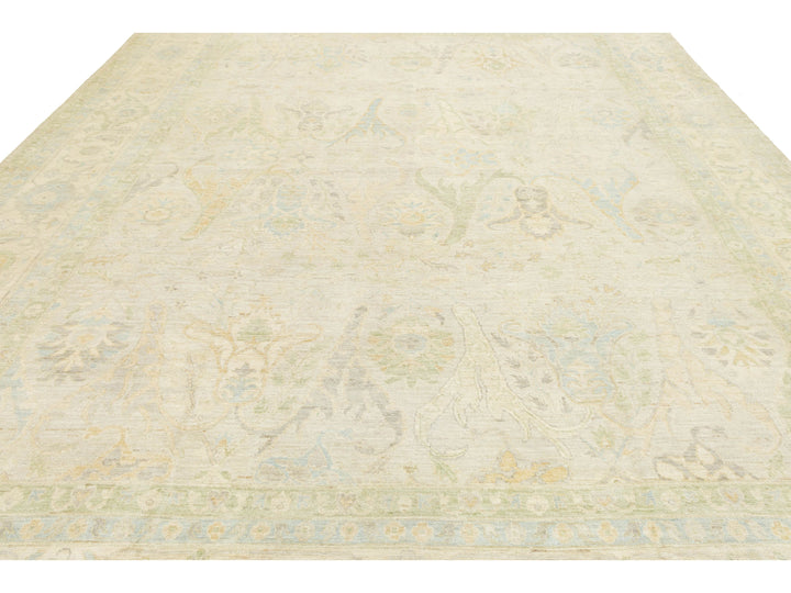 Modern Oushak Wool Rug 12 X 15