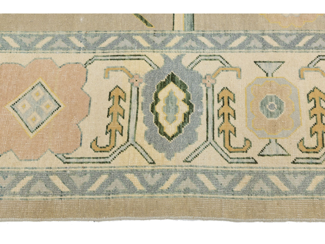 Modern Oushak Wool Rug 11 X 15