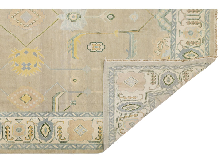 Modern Oushak Wool Rug 11 X 15