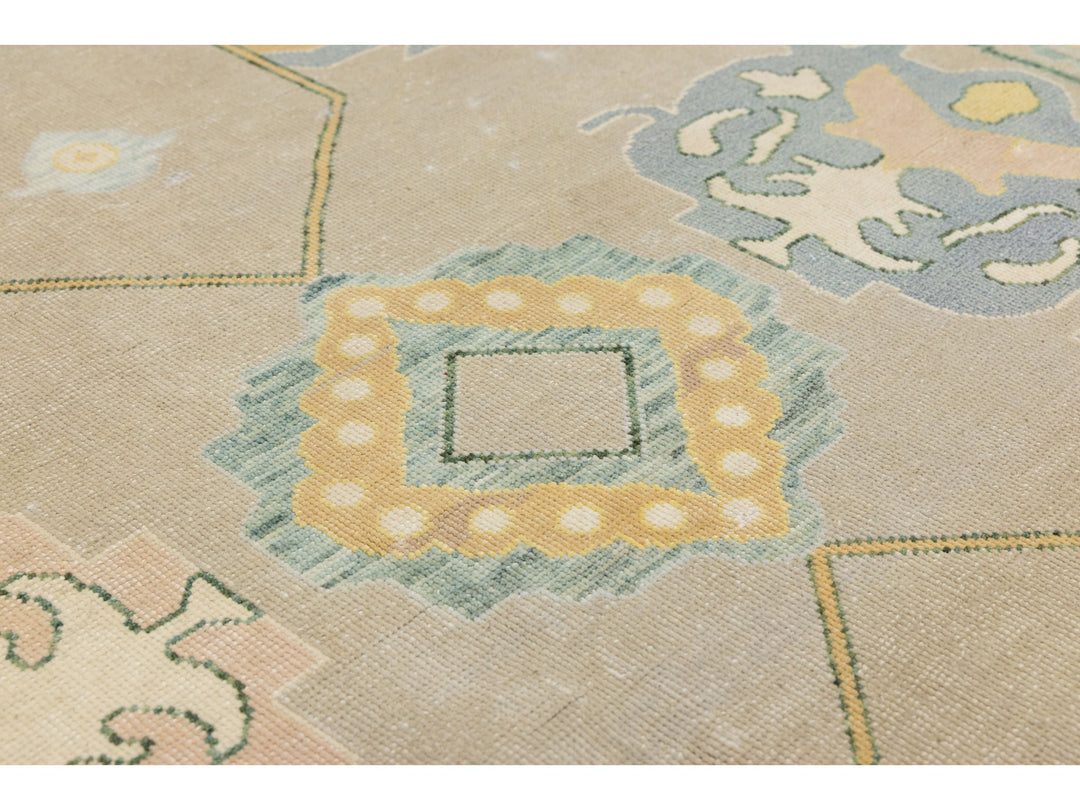 Modern Oushak Wool Rug 11 X 15