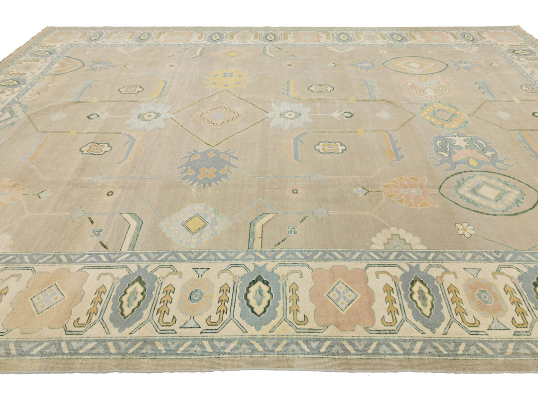 Modern Oushak Wool Rug 11 X 15